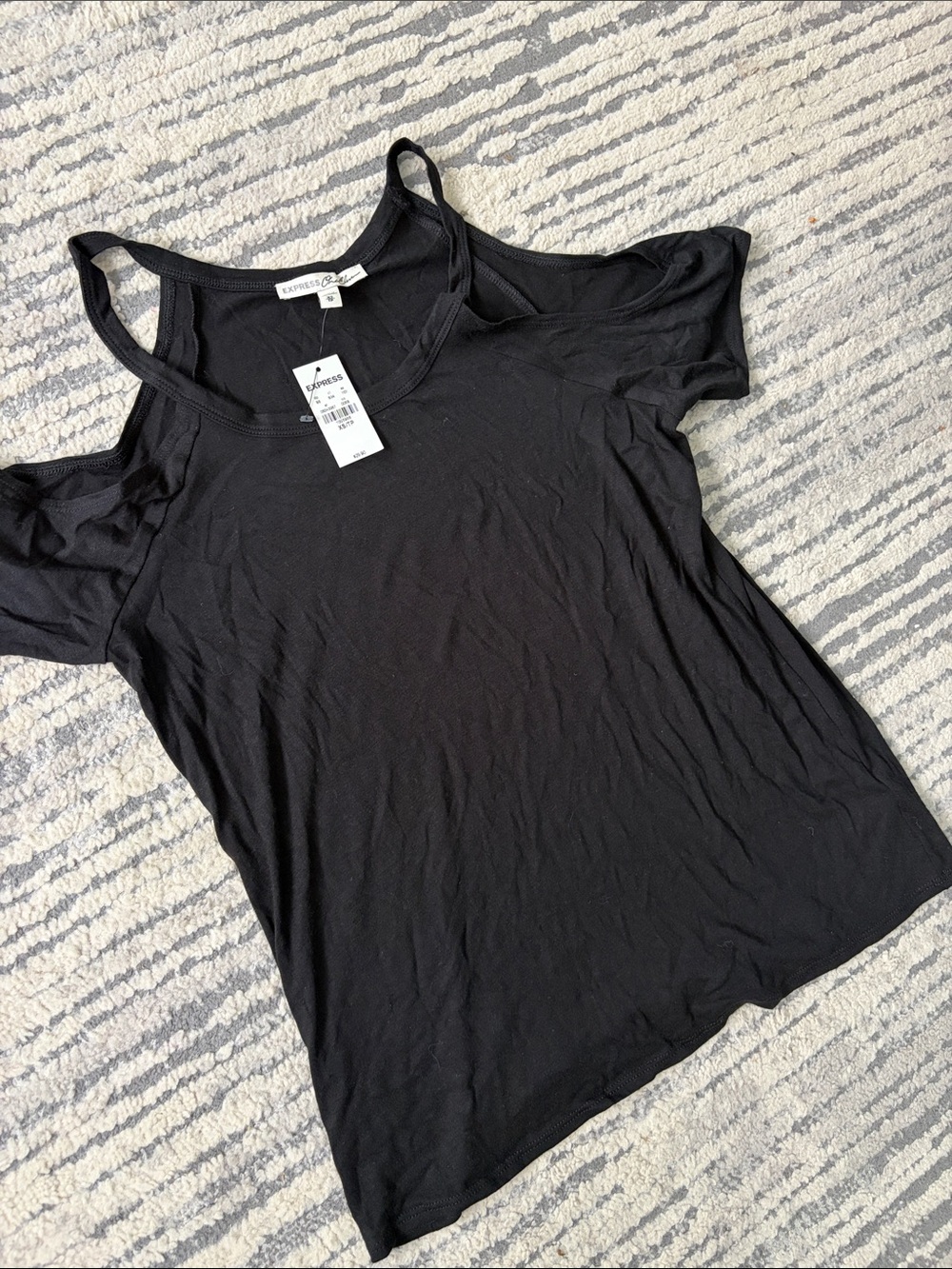 Express Black Cold-Shoulder Top